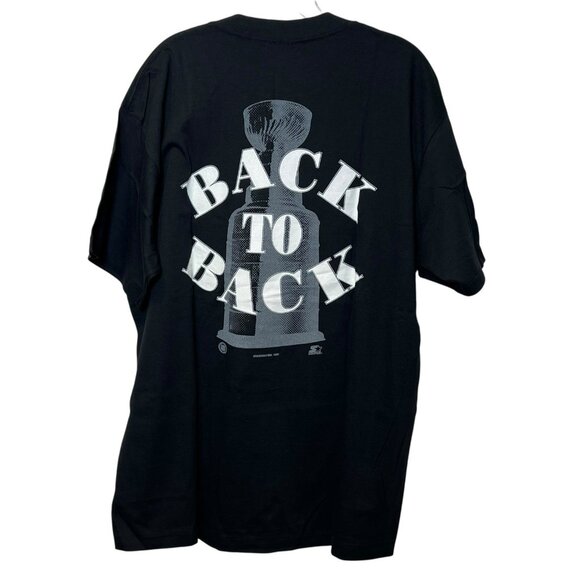 Pittsburgh Penguins Stanley Cup Champs Starter Vintage XXL Graphic Tee T-Shirt - Picture 2 of 8